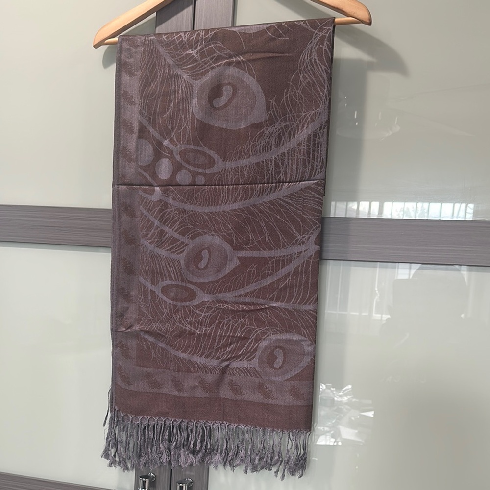 Pashmina Brown and Gray Scarf